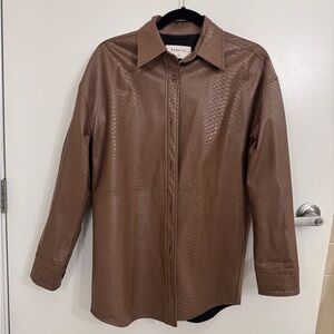 Aritzia Babaton Textured Faux Leather Shirt/Shacket